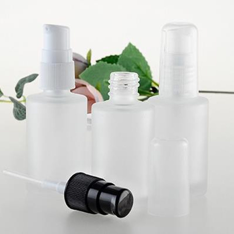 

30ml frosted glass bottle with press pump LID, empty eglass 30ml lotion bottle ,Cosmetic Packaging 1 ounce glass F20171381