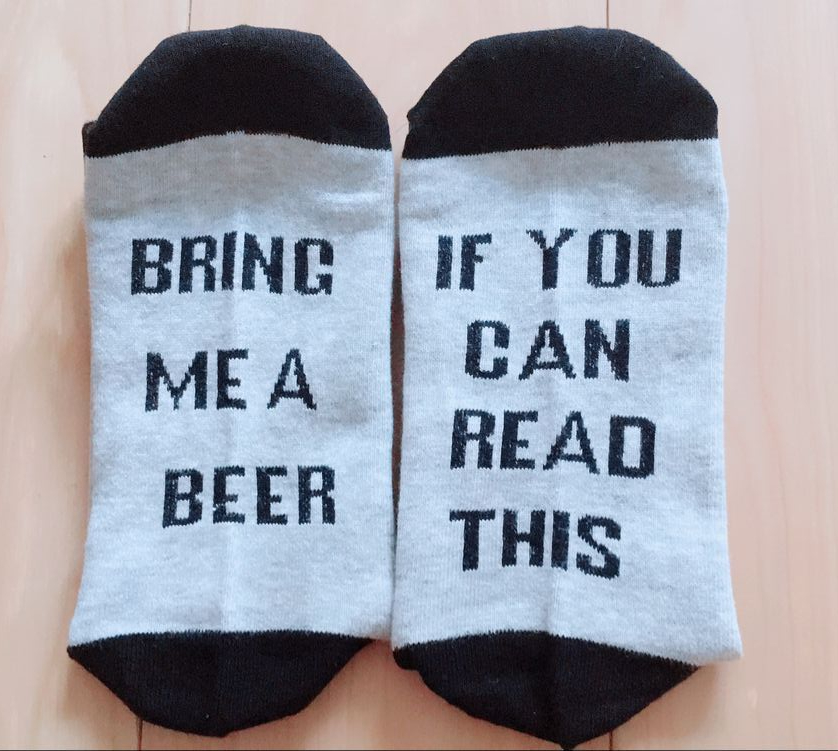 

If You Can Read This, Bring Me A Beer Socks, Man Custom Dress Socks, Make Your Own Socks, Gray