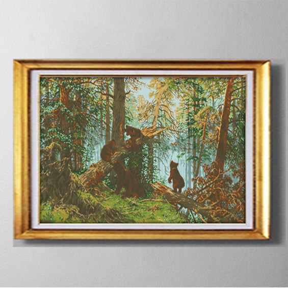 

Bears in The pine forest , DIY handmade Cross Stitch Needlework Sets Embroidery kits paintings counted printed on canvas DMC 14CT /11CT