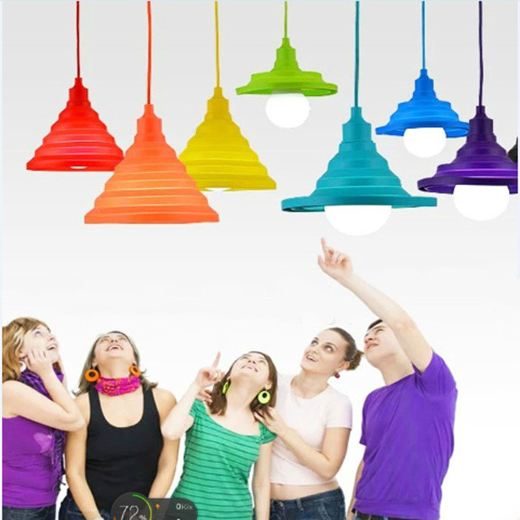 

Novelty Colorful Silica Gel Pendant Lights Bar Restaurant Bedrooms Large Shopping Mall E27 Art Pendant Lamps
