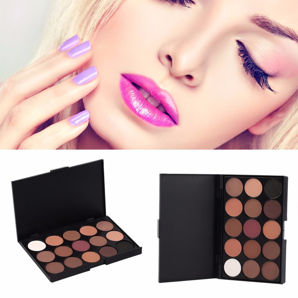 

Wholesale-15 Color Professional Cosmetic Eye Shadow Pigments Makeup Palette Matte 2015 Hot, 15 colors