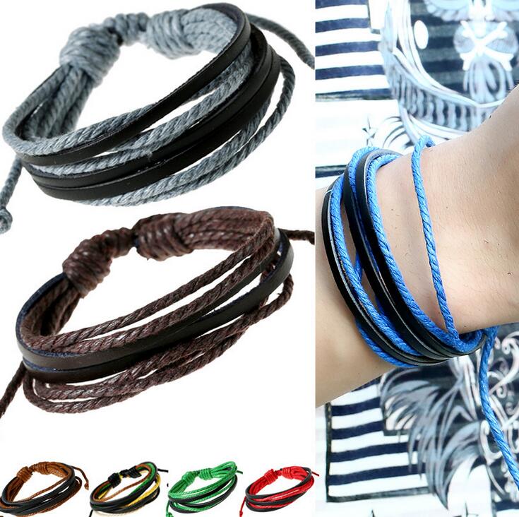

High quality Casual retro leather handmade bracelet fashion wild FB443 mix order 20 pieces a lot Slap & Snap Bracelets