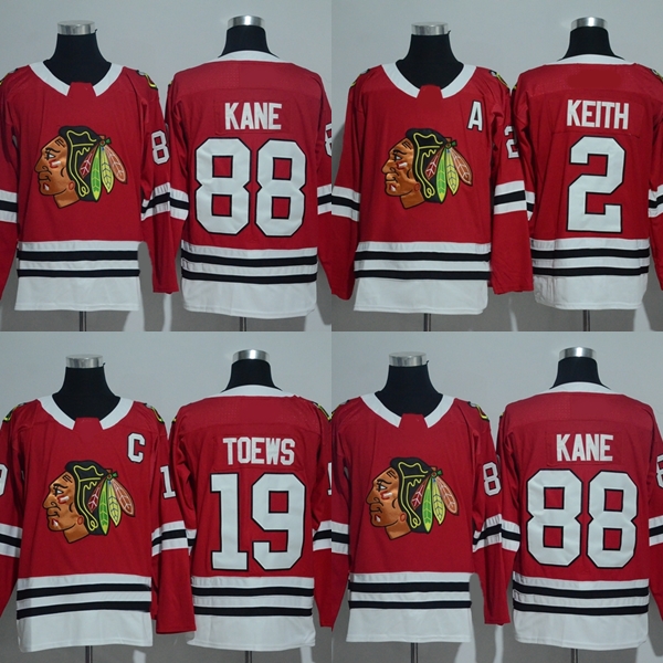 

Mens Chicago Blackhawks 2 Duncan Keith 19 Jonathan Toews 88 Patrick Kane Red New Brand 100% Stitched Ice Hockey Jersey Size S-3XL From China