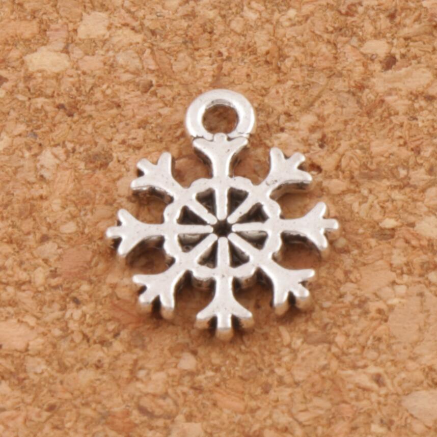 

Small Snowflake Charms Pendants Fashion 400pcs/lot Tibetan Silver Jewelry DIY Fit Bracelets Necklace Earrings L734 11x13.2mm