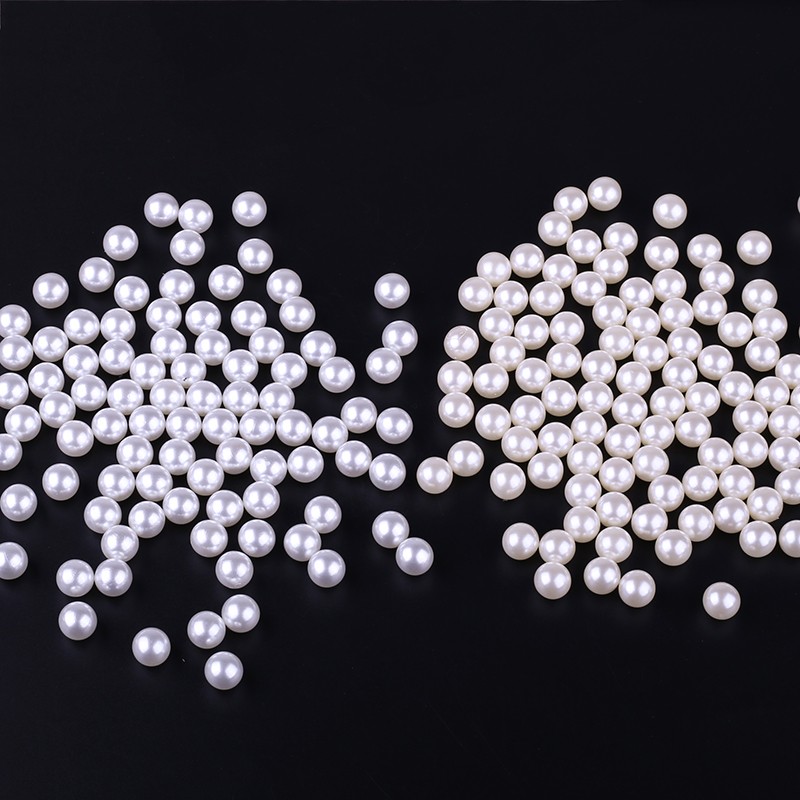 

3mm 4mm White Imitation Pearl Round Hole Beads 500pcs/lot Wholesale Plastic Ball European Spacer Beads For DIY Jewelry Necklaces Making