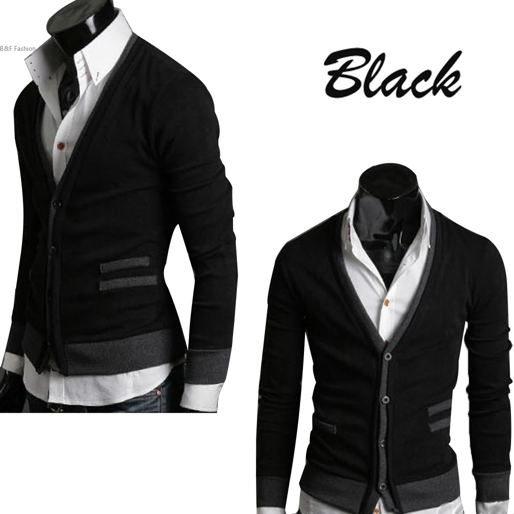 Vente en gros- 2015 Automne Hommes Chandails Homme Col V Mode Hiver Cardigan Hommes Tricots Pulls Slim Pull Casual Marque Cardigan 34