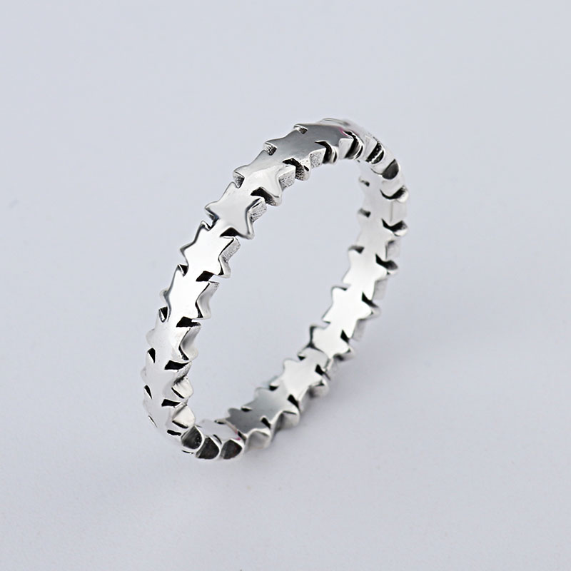 

A wholesale STAR 925 Silver Signature Ring Fit Pandora Cubic Zirconia Anniversary Jewelry for Women Christmas gift