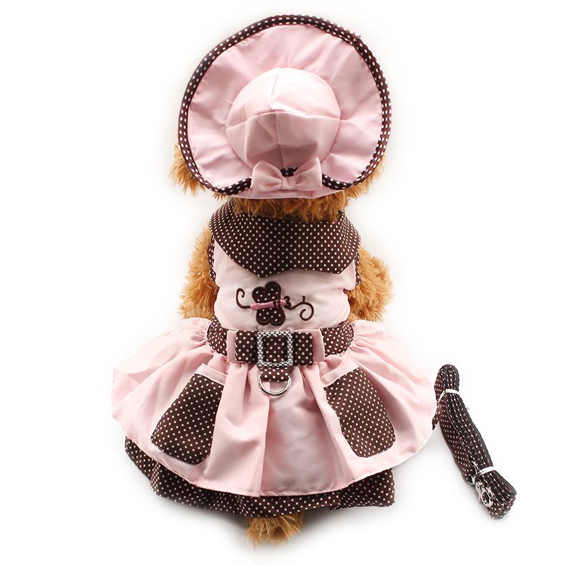 

armipet Butterfly Pattern Dog Dresses Dogs Princess Dress 6071052 Pet Puppy Supplies ( Dress + Hat + Panties + Leash = 1set, Pink