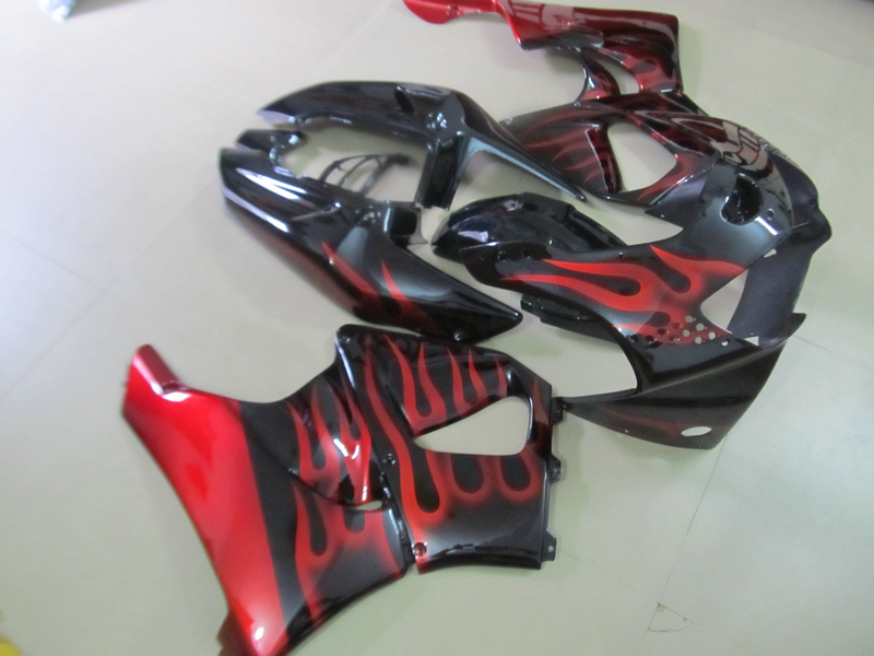 

Motorcycle fairing kit for Honda CBR919RR 98 99 red flames black bodywork fairings set CBR 900RR 1998 1999 OT34, Same as picture
