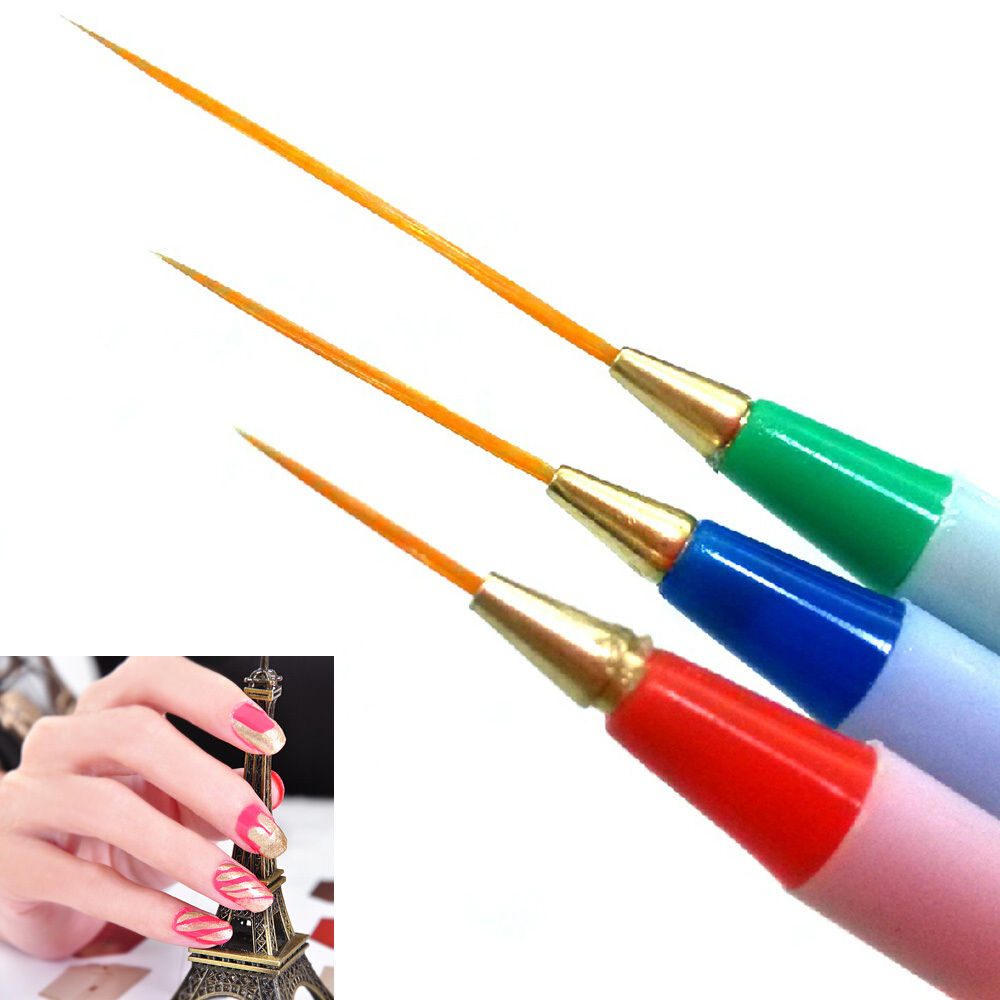 

New 30 PCS 10 Pack 3 PEN NAIL ART SALON TOOLS DRAWING LINE BRUSH Design Painting, Yellow
