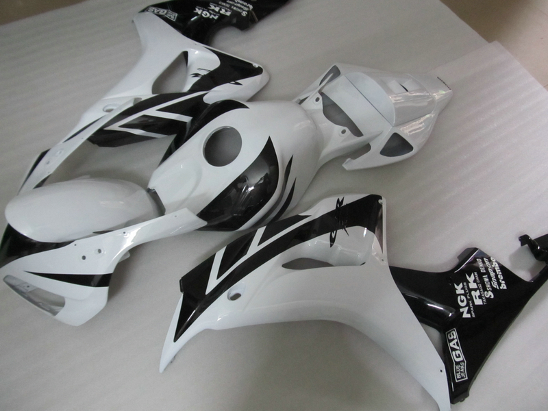 

Injection molded ABS plastic fairings for HONDA CBR1000RR 06 07 white black fairing kit CBR1000RR 2006 2007 OT24, Same as picture