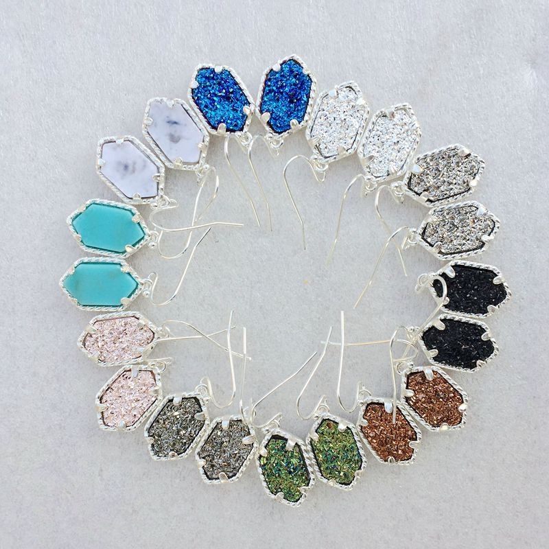 Boucles d'oreilles pendantes boucles d'oreilles géométriques Scott Druzy Chandelier Boucles d'oreilles diverses couleurs plaqué argent chaud popu