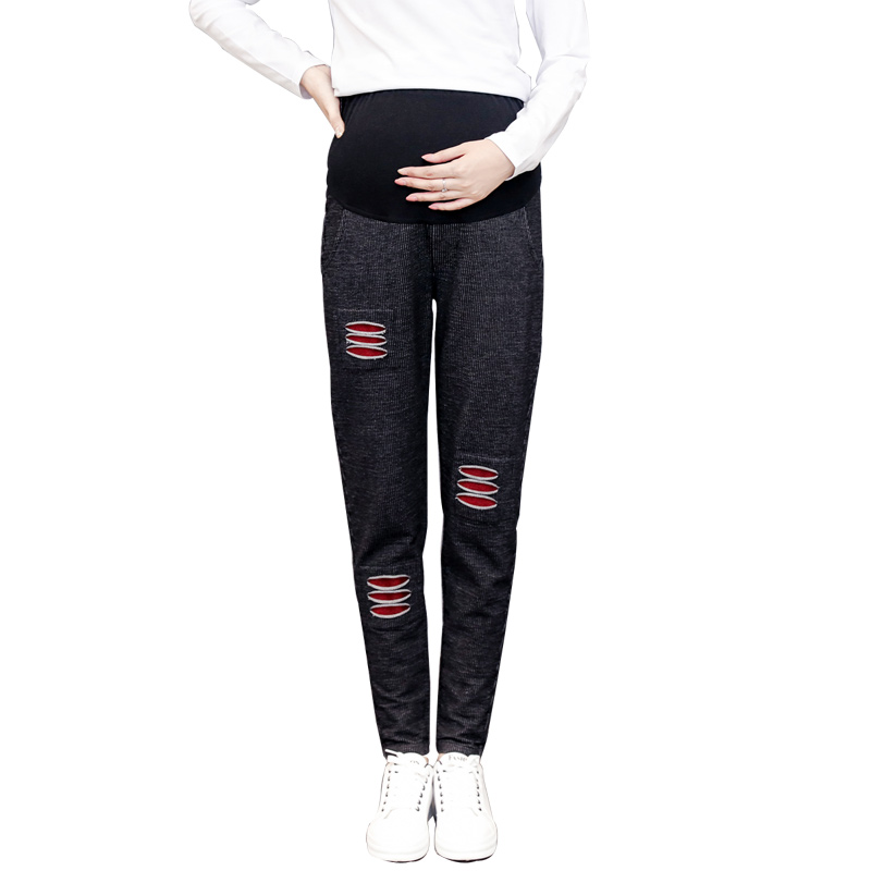 

Autumn New Fashion Maternity Pants Elastic Waist Belly Trousers Clothes for Pregnant Women Pregnancy Casual Clothing, Blue