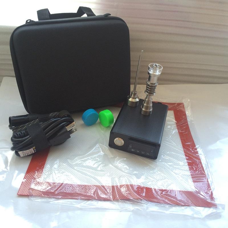 

Portable E dab nail oil rig electric dab nail kits E D quartz nail Titanium domeless PID TC digital control dabber box oil heater