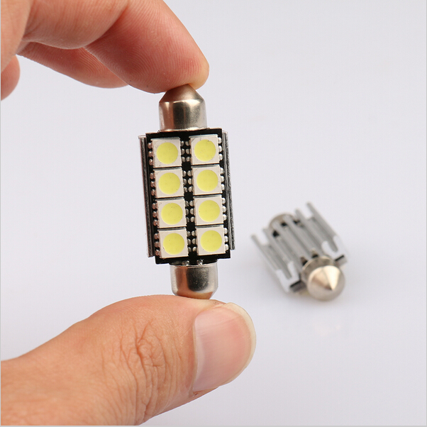 40pcs 42mm C5W C10W canbus aucune erreur Festoon 8 led 5050 smd Voiture Plaque D'immatriculation Lumière Auto logement Intérieur Dôme lampe Liseu