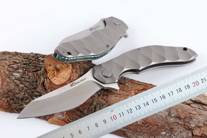 

Promotion High End Flipper Knife D2 Satin Blade TC4 Titaniumn Handle Outdoor Camping Hiking Fishing Survival Tactical Gear EDC Pocket tool