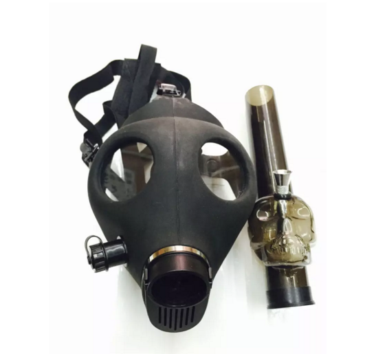 

Black Bong Silicone Water Pipe Gas Mask Skull Silicone Dab Rig Acrylic Bongs for Dry Herb Shisha Pipe