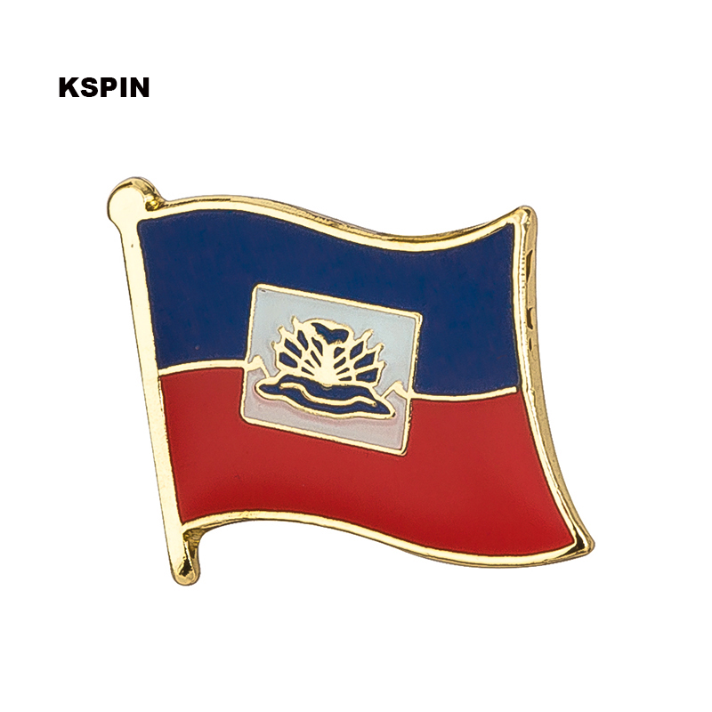 

Free shipping the Haiti Metal Flag Badge Flag Pin KS-0073, Black