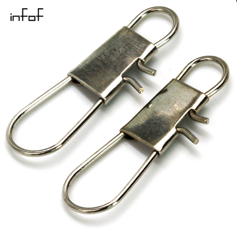 200pcs Fishing Interlock Snap Stainless Steel Sea Freshwater bass Fishing Tackle Carp Fly Ice Hook Lure Connector-image-384080375