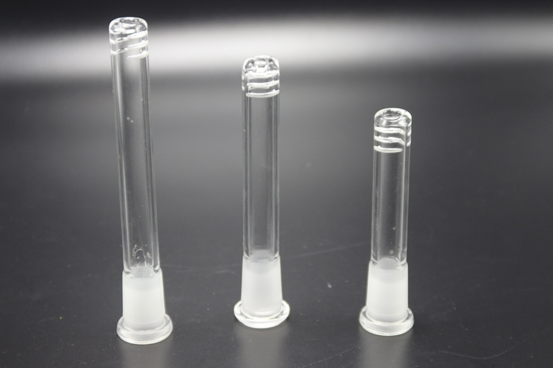 Chinafairprice P005 Smoking Pipe Tool Glass Downstem 6cm 8cm 10cm 12cm 14cm Length Down Stem With 6 Cuts 5 Models For Dab Rig Bongs-image-393806847