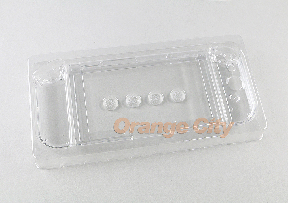 

Hard Crystal Protective Case Cover Protector Clear Shockproof Shell for Switch 4xThumstick Joystick Grips