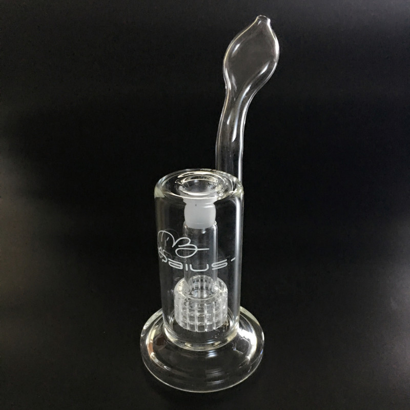 

10 inch glass hookah flat mouthpiece Mobius matrix pipe with 1 birdcage perc (GB-350)