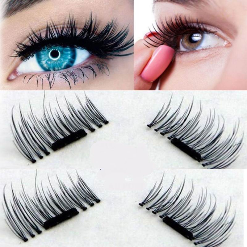 

3D Magnetic False Eyelashes Natural Makeup Long Eye Lashes Extension 4Pcs per set