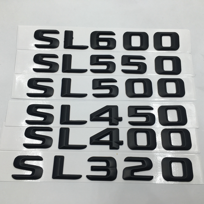 

Black SL320 SL400 SL450 SL500 SL550 SL600 Rear Tailagte Emblem Logo Badges Trunk Lettering For Mercedes Benz SL Class R230, Chrome black