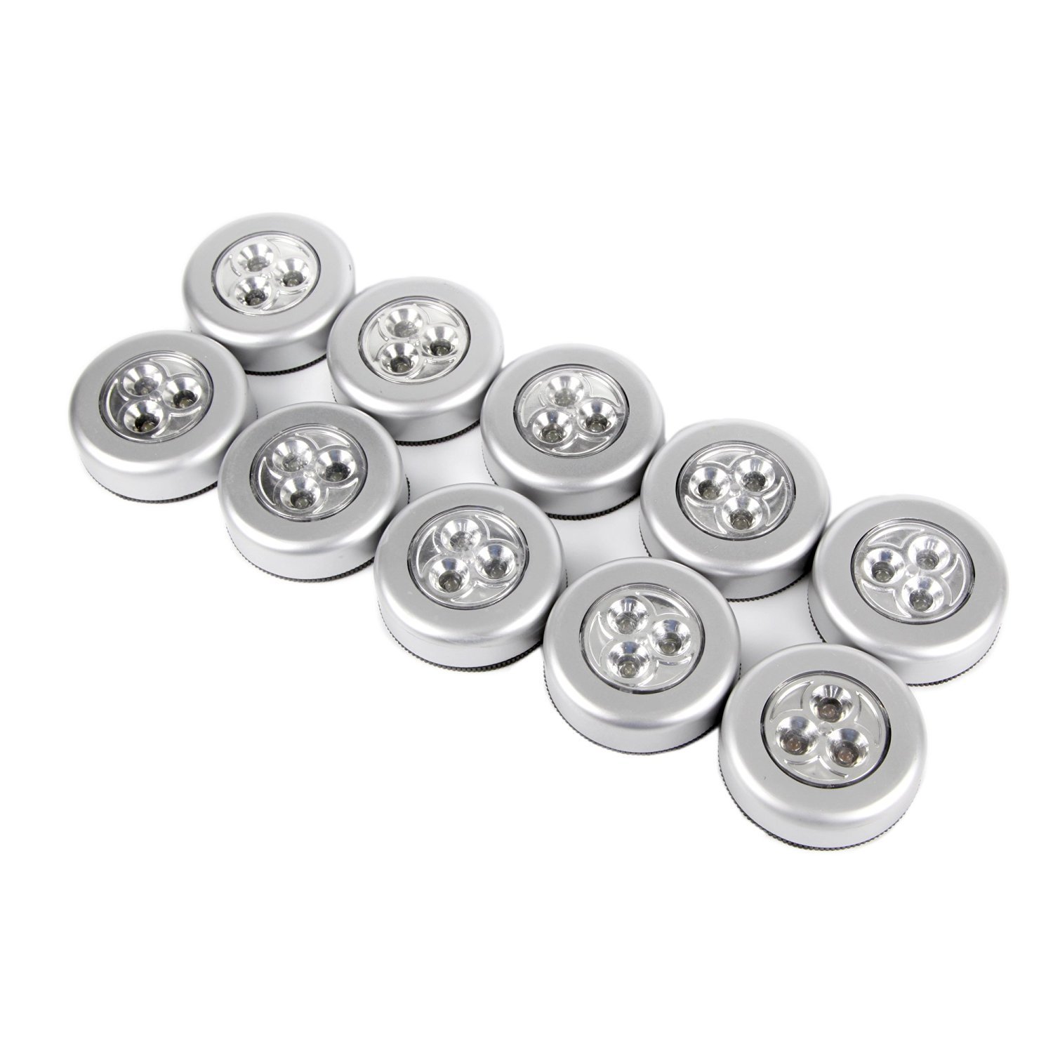 

Novelty Lighting 3 LED Touch Powered Silver lamp Stick Tap Night Light