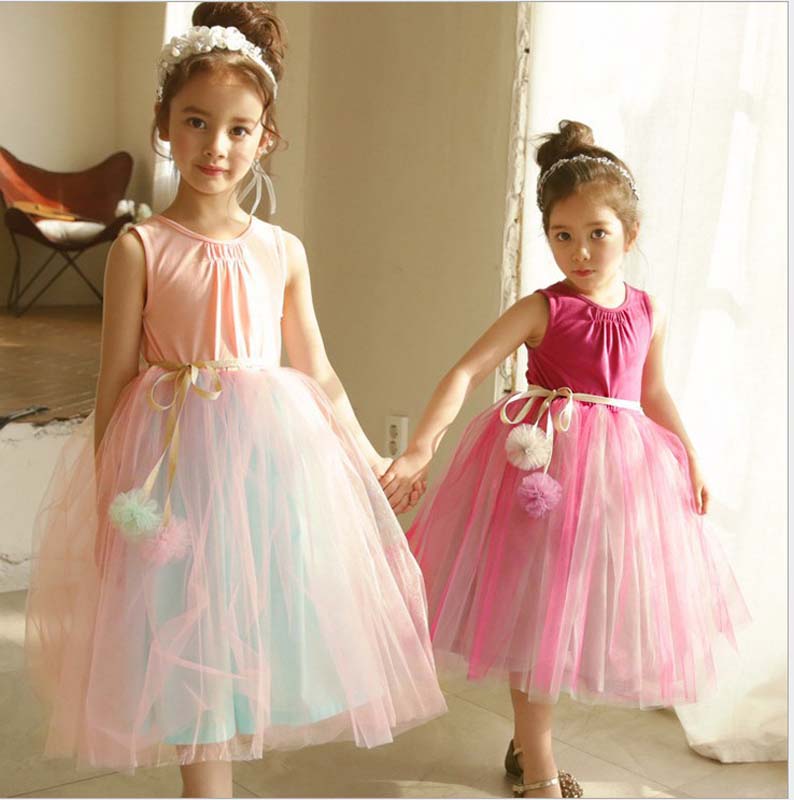 Costume Pettiskirt Girls Dresses Princess Dresses Tutu Tulle Dress Fashion Childrens sundress Lace long Formal Dresses Kids Clothing A836-image-401943573
