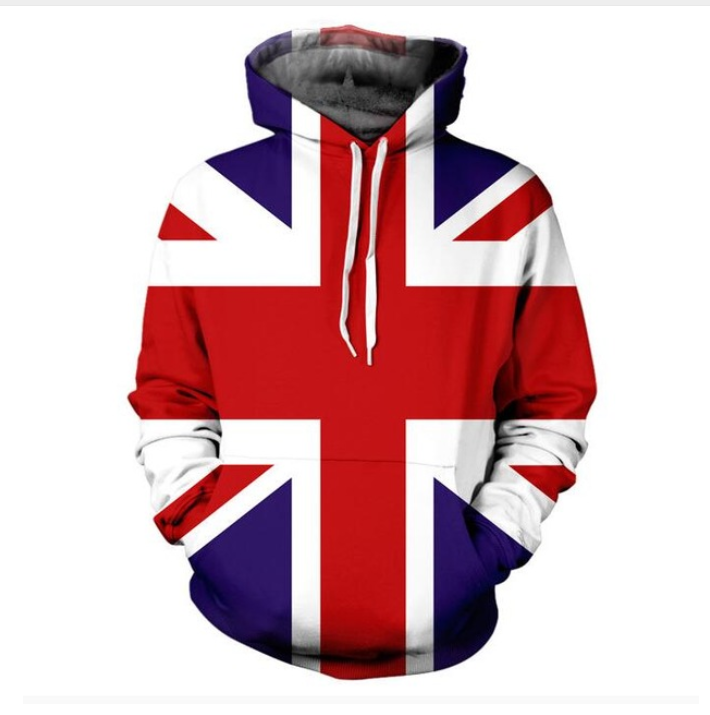 

UNION JACK 3d Print HOODIE With Pocket Fashion Clothing Jumper Outfits Tops Hoody Sweatshirts Hoodies Sweats For Women Men LMS0008, Red
