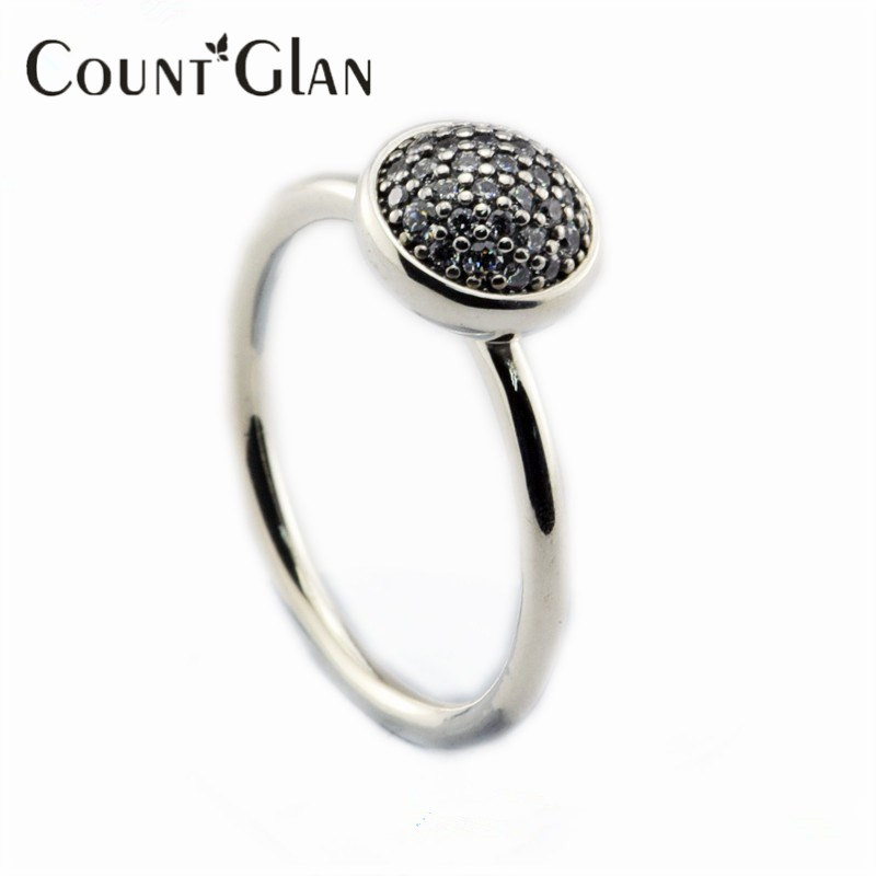 Compatible with Pandora Jewelry 2016 New Style Dazzling Droplet Silver Rings with Clear CZ 100% 925 Sterling Silver Jewelry DIY-image-395915084