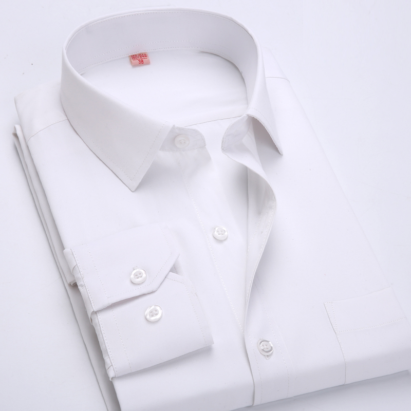 Vente en gros- 2017 Nouvelle Arrivée Haute Qualité Hommes Mode Vêtements Hommes Solide Couleur Hommes À Manches Longues Chemises Habillées Chemis