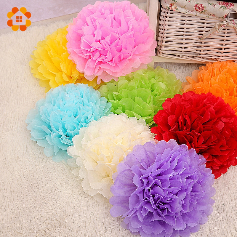 Tissue Paper Pom Poms Peach Flowers Pom Pom Decoration for Wedding Birthday Baby Shower Room Party Decor 5pcs 15//20//25cm 15pcs