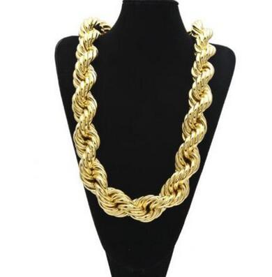 

mens gold plated hip hop necklace copper heavy .3cm extra large rope chain, Silver
