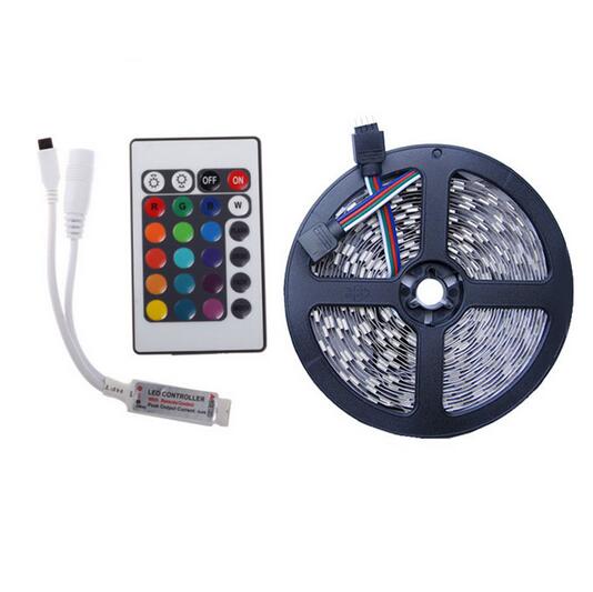 

free shipping 3528 RGB SMD 60 LED M LED Strip Light + 24key MINI Remote Control