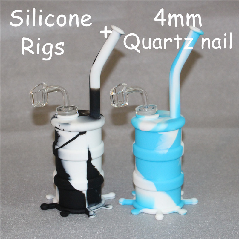 

Smoking Hookahs Rigs with glass downstem silicone oil bongs rig 14 mm joint all Clear 4mm thickness 14mm male quartz bangers