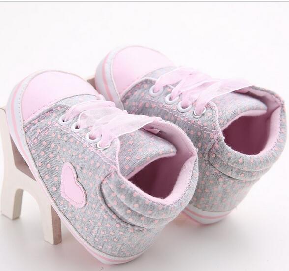 

Lovely Baby Sneakers Newborn Baby Crib Shoes Girls Toddler Laces Soft Sole Shoes G294, Pink