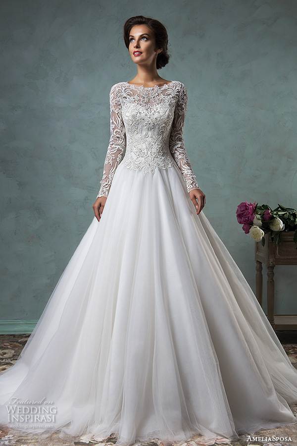 long sleeve off white wedding dresses