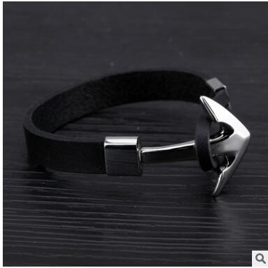 

NEW arrival In Europe and the trend of the anchor man leather bracelet cowwhide prevent allergy-fade processing Bracelets, Golden;silver