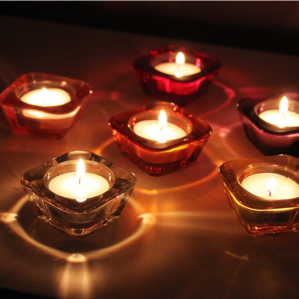 

Cute 6*4*2.5 cm Simple Style 7 Color Glass Candle Holder Tealight Holder Wedding Decor Home Decoration DEC231