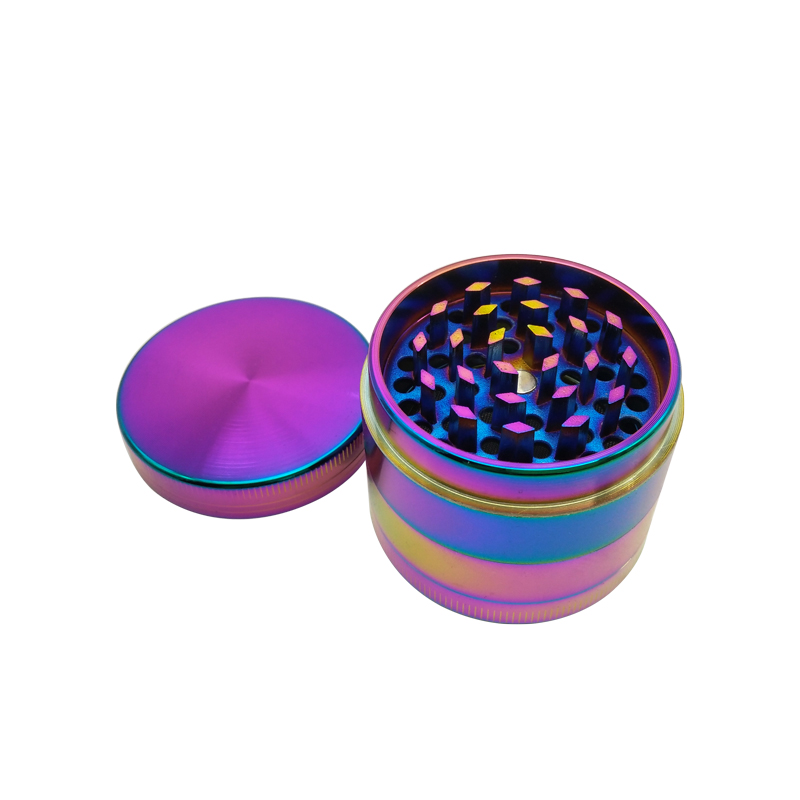 

4 Layers Cool Colourful Zinc Alloy Metal Smoking Cigarette Herbal Grinder 50mm filter grinders free shipping