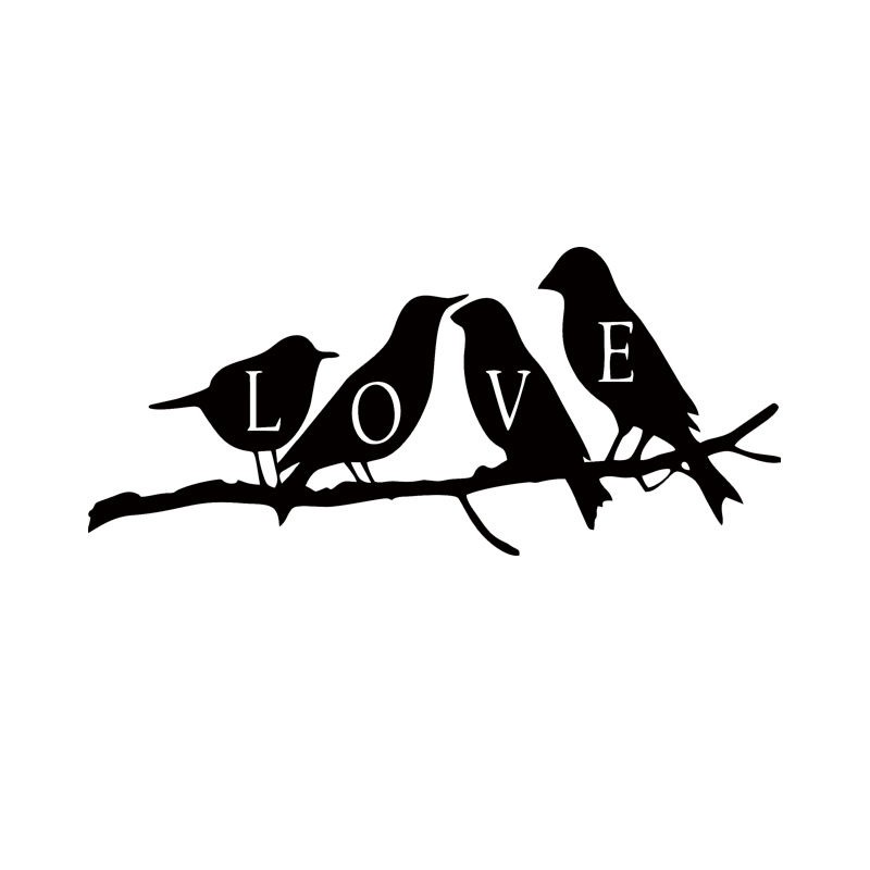 

Hot Sale Car Stying Personality Love Birds On Tree Branch Vinyl Decals Car Window Bumper Sticker Jdm, Color