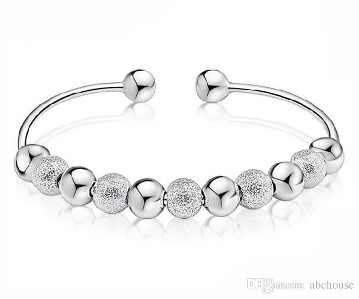 Nouveaux bijoux fins pas chers bijoux en or blanc bijoux de mariage 925 bracelet en argent sterling bracelets de perles d'argent bracelet 10pcs l