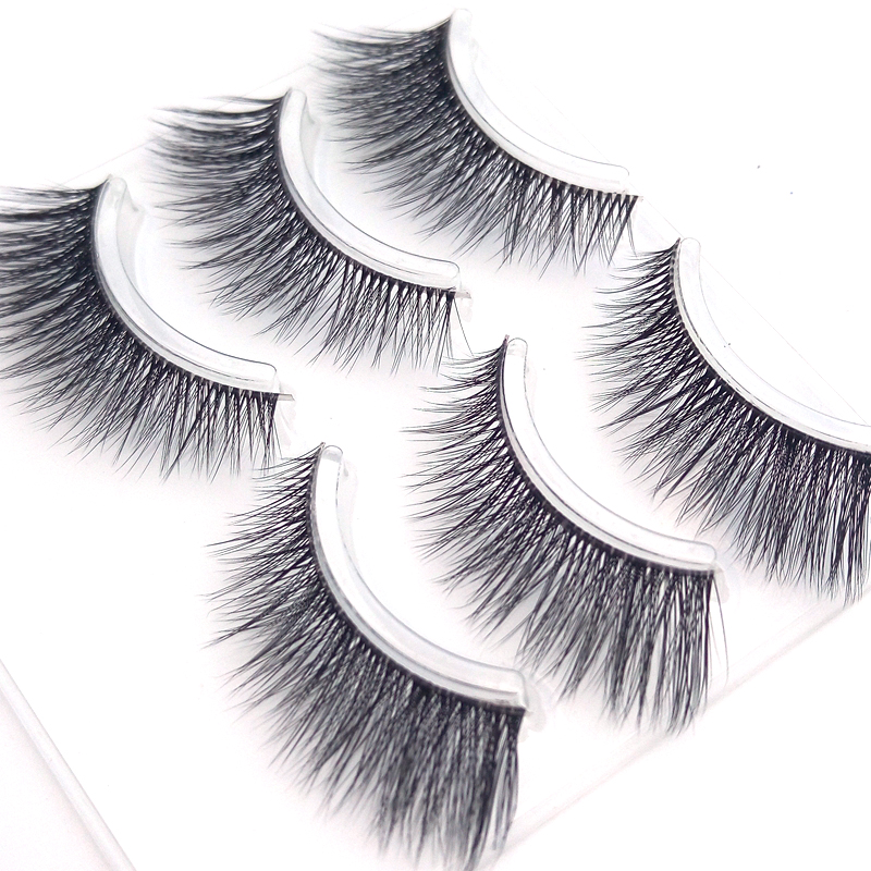 

1 Box 3 Pairs Chaos False Eyelashes Makeup Tool Handmade Natural 3D Mink Lashes Thick Cross Sharpened Mink Winged Fake Eyelash