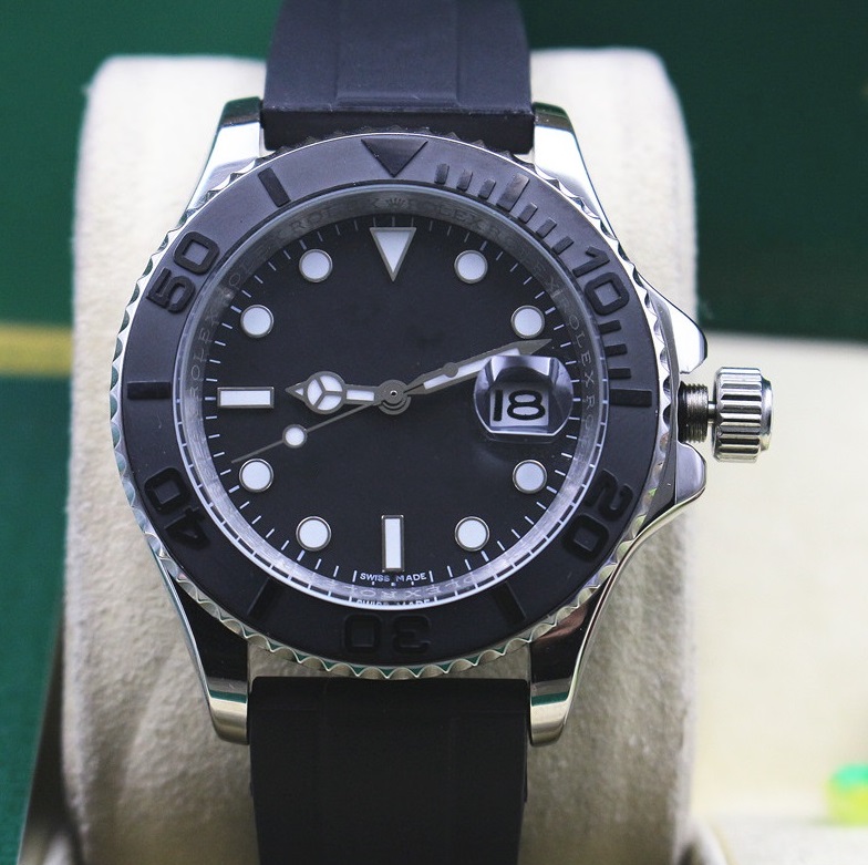 

Top Quality 40mm Black Dial Stainless Steel Mens Automatic Machinery Watch 116655 Limited Edition Rubber Men's Sport Wrist Watches