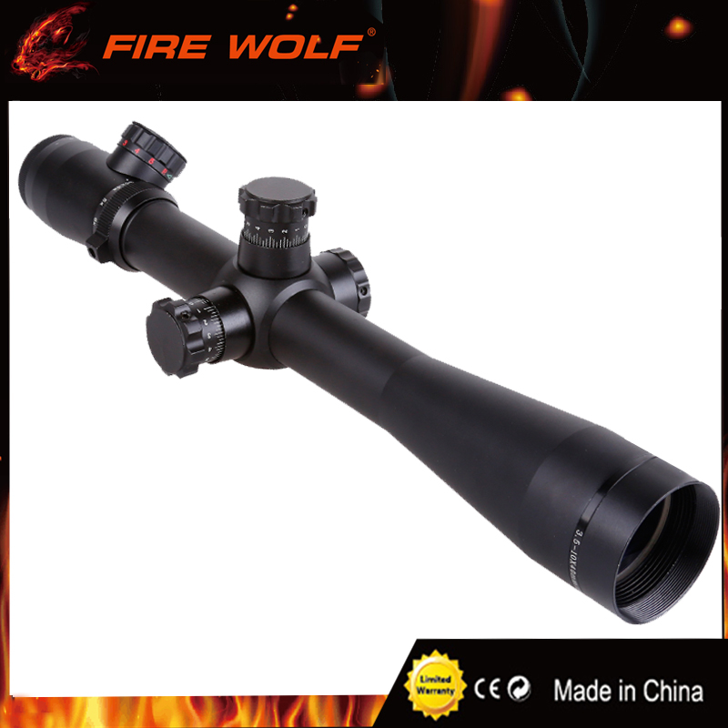 

FIRE WOLF M1 3.5-10X40 Tactical Optics Riflescope Red&Green Dot Reticle Fiber Sight Rifle Scope 30mm Tube