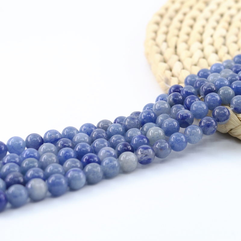 

Beautiful Bead Blue Aventurine Semi Precious Gemstone Round Beads for Jewelry Making 4/6/8/10mm 15 inch Strand Per Set L0136#, Green;white