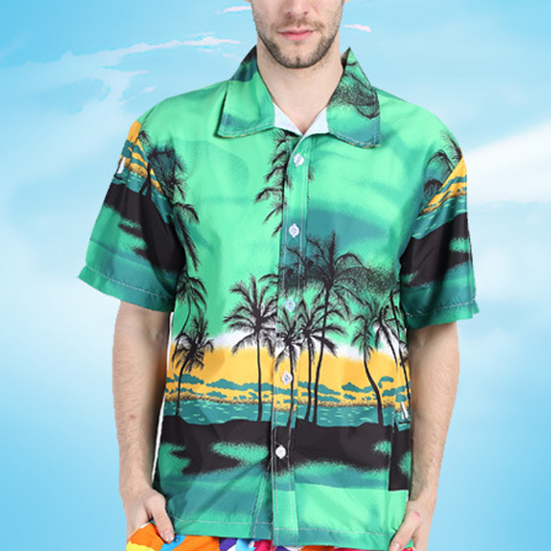 Wholesale- Large Size 5X New Arrival Mens Casual Hawaiian Shirt Couple's Casual camisa masculina Printed Beach Shirts Short Sleeve Y2365