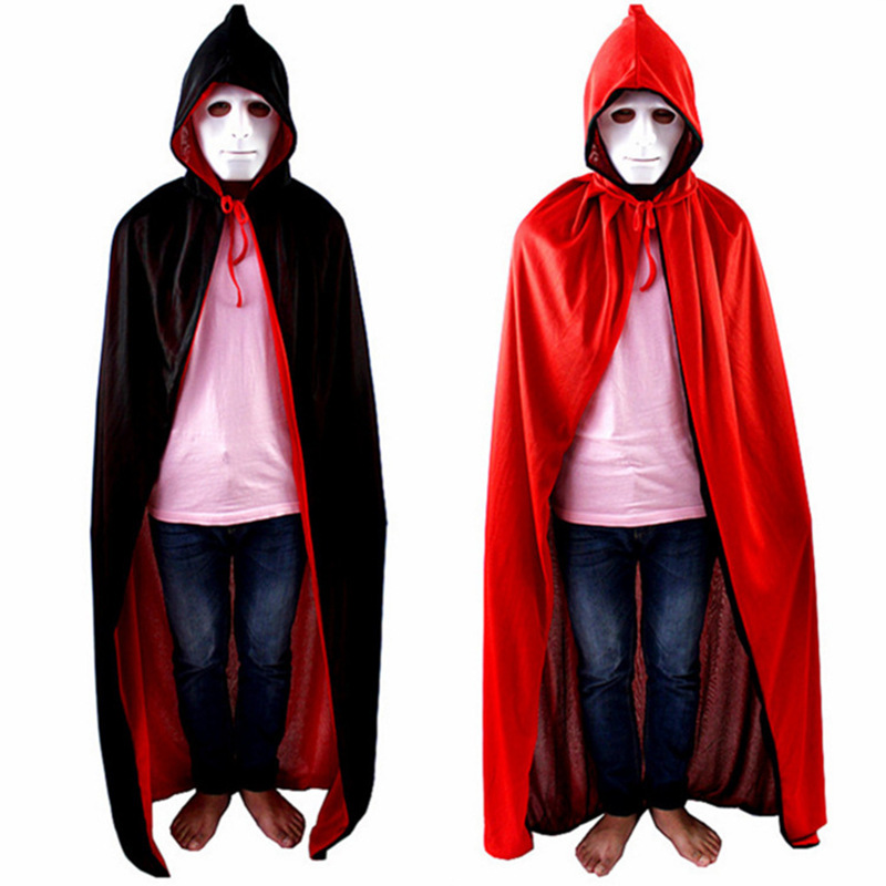 

2018 Halloween Cosplay Vampire Costume Clothes For Men Children TV Show Bloodsucker Costume Cloak Cape Wind Dust Stand Collar And With Caps